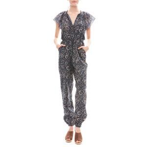 Ulla Johnson Terra Jumpsuit in Azul Navy Blue Lightweight Cotton Tassels 2